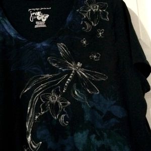 Black Dragonfly T-Shirt Size 2X (18/20)